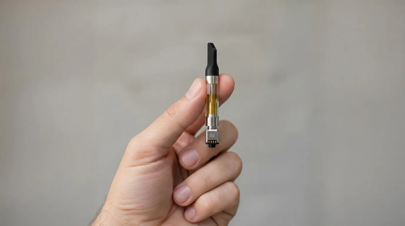 Hand holding a 510 cartridge